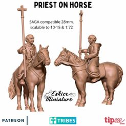 Pretre-a-cheval.jpg 3D file Priest on horse - 28mm・3D printable model to download