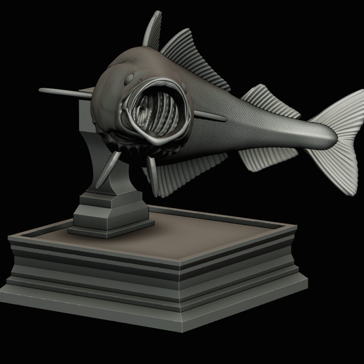 coalfish-open-mouth-statue-box-48.png COALFISH / POLLACHIUS VIRENS trophy with storage space for 3d printing