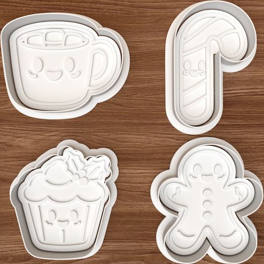Kawaii Christmas Treat Friends Cookie Cutter Set