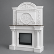 12-5.png Luxury Classical Fireplace Mantel with Overmantel STL 3D Model for CNC Wood Carving and 3D Printing