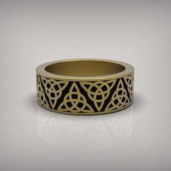 019-2-1.jpg Archivo STL Anillo "Triquetrum" con esmalte.・Modelo para descargar y imprimir en 3D