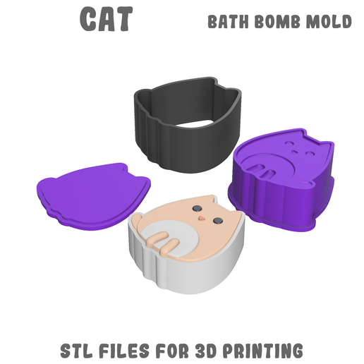 Cat bath bomb mold 3D model
