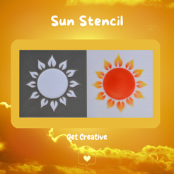 Sun-Stencil.png Fichier STL Pochoir Soleil・Modèle à télécharger et à imprimer en 3D