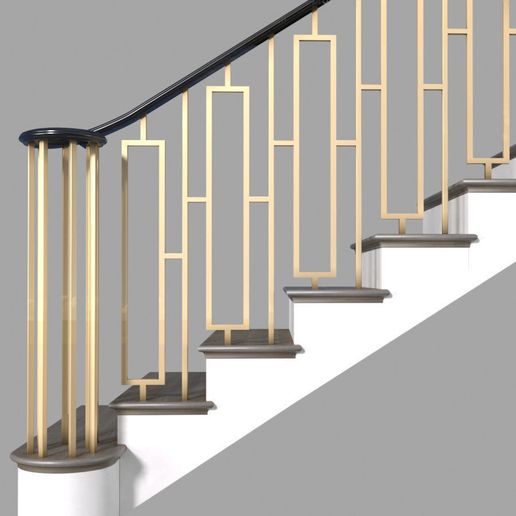 modern-interior-stair-art-deco-3d-model-max-obj-3.jpg Modern staircase stair in Art Deco style  3D model