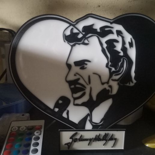 Johnny HALLYDAY led lamp with or without epoxy resin 3D model