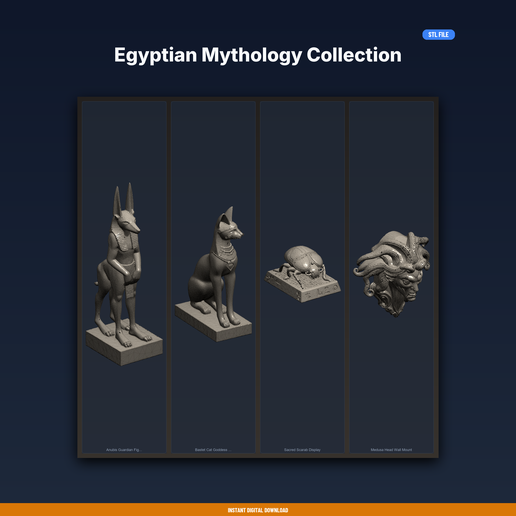 Egyptian Mythology Collection - 4-Model STL Bundle