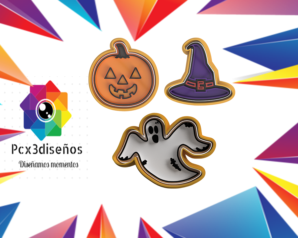 3D file SET 3 HALLOWEEN COOKIE CUTTERS・3D print design to download・Cults