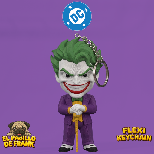 Joker Flexi-Keychain 🃏🤡・Arquivo 3MF para Impressão 3D・Cults