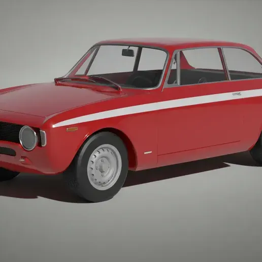 Alfa Romeo Giulia Sprint GTA 1600 – Classic Racing Coupe STL 3D Print Model