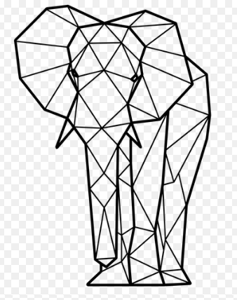 elefante.png Animales Geométricos 2d - 34 modelos de pared