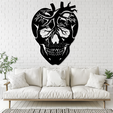 Skull-Hearthx.png Skull Real Heart Form 2D Wall Art/Window Art