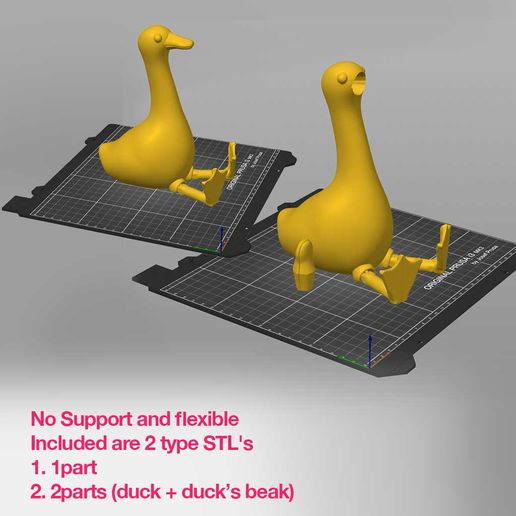 No Support and flexible Included are 2 type STL's 1. Ipart 2. 2parts (duck + duck’s beak) Fichier 3D Sitting Duck - Pas de soutien・Plan imprimable en 3D à télécharger, HaeSea