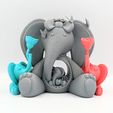 elephant-and-her-cute-children-09.jpg Cute mom elephant and her little elephants printed in place without supports