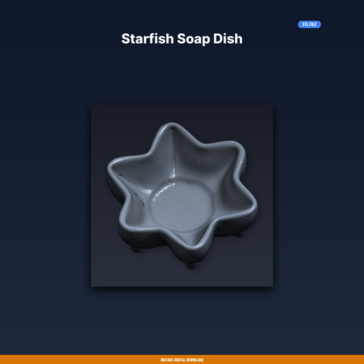 Starfish Soap Dish - 3D Printable STL File