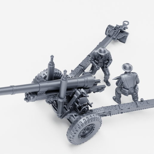 BL 5.5-inch medium gun + 2 Gunners (UK, WW2)