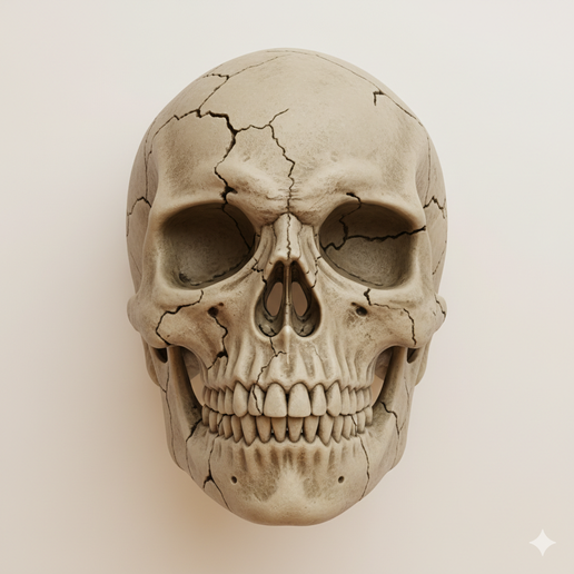 Skull with cracks mask - Halloween, spooky, scary, horror, creepy, haunted, October 31, trick or treat, pumpkin, jack o’ lantern, jackolantern, ghost, skeleton, skull, zombie, witch, vampire, monster, mummy, Frankenstein 3D Model 3D model