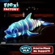 great i, \ Print-in-Place 1 ae lost) solar STL file Cute Flexi Print-in-Place Dolphin・3D printable model to download