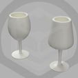 DH_glass04_set.jpg 1:12 miniature dollhouse set of 2 wine glasses