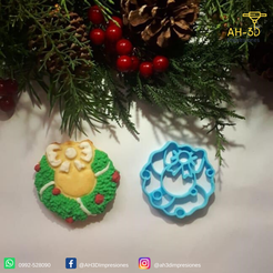 corona de navidad 2.png Fichier STL Emporte-pièce pour couronne de Noël・Design pour imprimante 3D à télécharger
