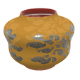 pot-vase-1001 v2-02.png vase cup pot jug vessel "spring chinese clouds" v1001 for 3d-print or cnc