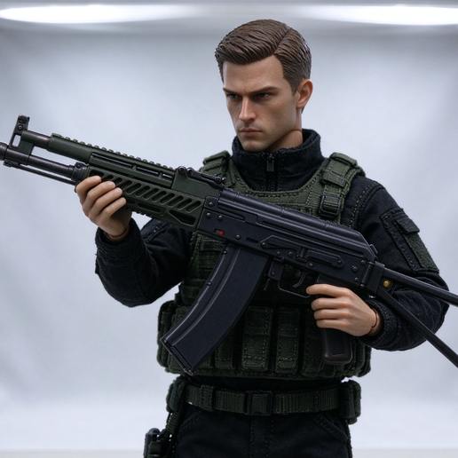 507-mzz-Soviet AKM-S Rifle-Digital Model