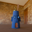 PH_Squidward-Front.png SQUIDWARD HOUSE PEN HOLDER Easy Print