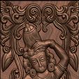 005.jpg Lord Vishnu as Mohini with Amrit Kalash  CNC carving