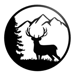 Näyttökuva-2022-01-07-133123.png Fichier STL Décoration murale cerf et montagne・Plan pour impression 3D à télécharger