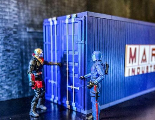 🦸 PRINTBRICK - SET 4 MODULAR DIORAMA SHIPPING CONTAINER FOR 6