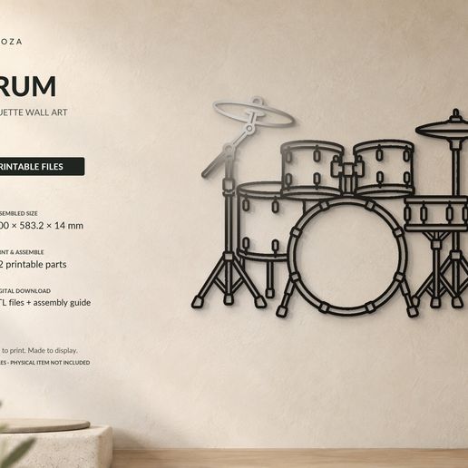Drum silhouette wall panel