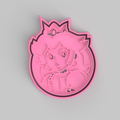 PeachLogo.png Peach cookie cuter, fondant cutter (Super Mario Bros.)