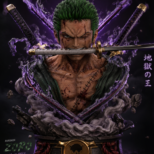 🤴 Roronoa Zoro – King of Hell Bust STL | Wano Arc Fan Art | 3D