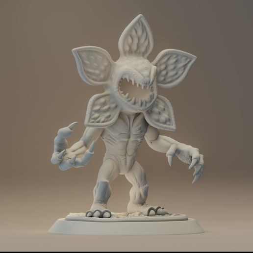 1.png Stranger Things-Demogorgon Stylized Miniature - Full Set + One-Piece Version (3D Print STL)