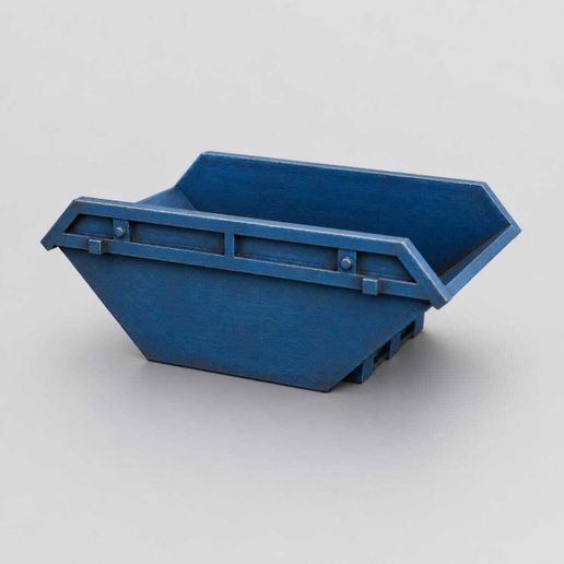 Miniature Industrial Construction Skip Container STL - 1:12 Dollhouse Miniature 3D Print File