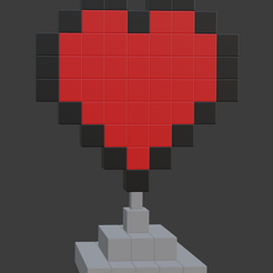 color.png Free STL file Heart 8bit・3D print object to download