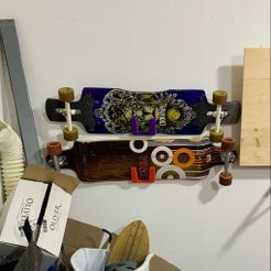 IMG_7015.jpeg STL file Longboard or Skateboard Wall Mount・3D printer design to download