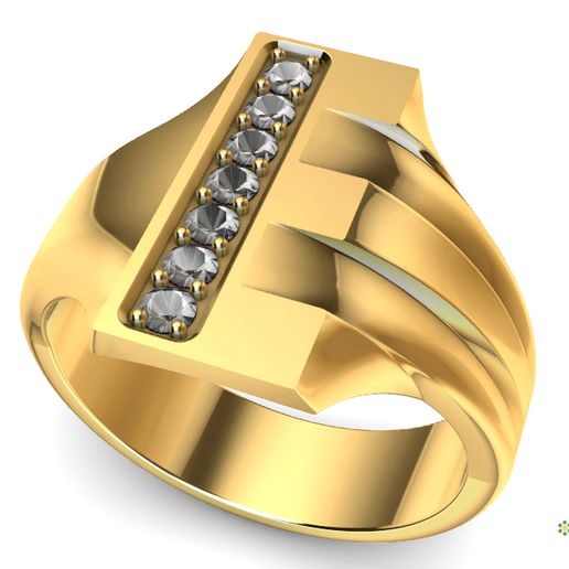 Jewelry with letter E stamp with gems 3D model