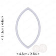 almond~4in-cm-inch-top.png Almond Cookie Cutter 4in / 10.2cm