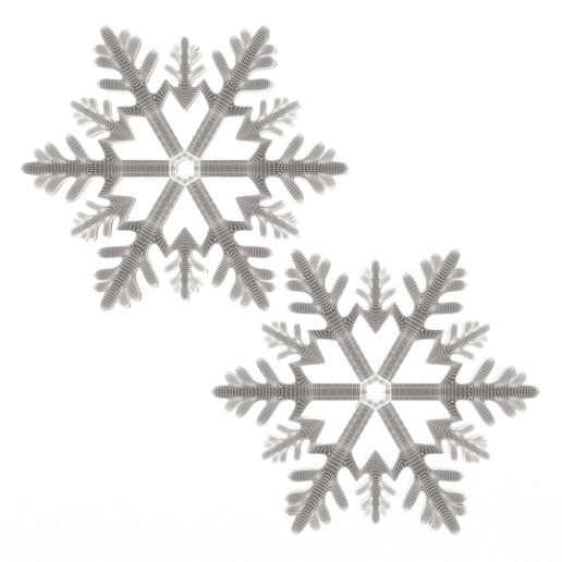 Wireframe-High-49.jpg Снежинка Эмодзи 02.Печать на месте с 3MF в комплекте. (Без опор и плотов)