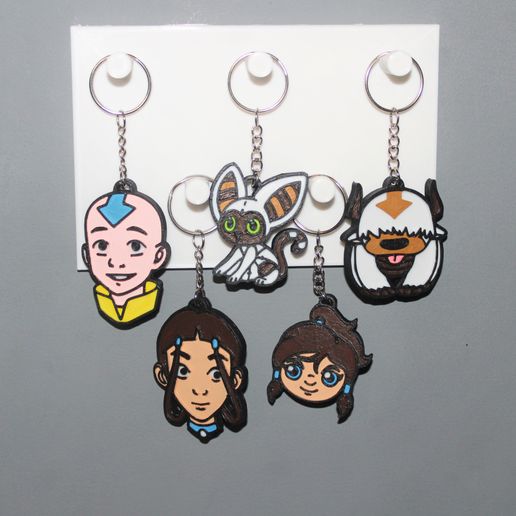 5 Keychain Avatar ATLA 3D model