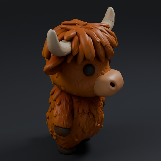 Highland Cow 2 3D printable STL miniature