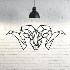 fondo1.jpg STL file Goat Wall Sculpture 2D・3D print design to download