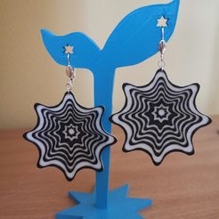 IMG_20200612_133112.jpg STL file Illusion earrings, chaos earrings, fashion, unsupported printing・3D printable design to download