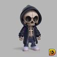 Miniprint-R001-SkullAI-03.png Файл 3D Мини-принт R001 - Череп AI・Дизайн для загрузки и 3D-печати