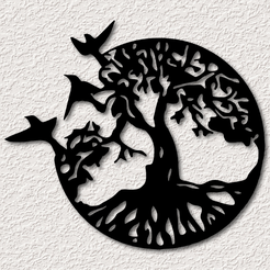 project_20230824_1026344-01.png Archivo STL Aves en el Árbol de la Vida arte de la pared árbol de la vida decoración de la pared 2d arte・Diseño imprimible en 3D para descargar