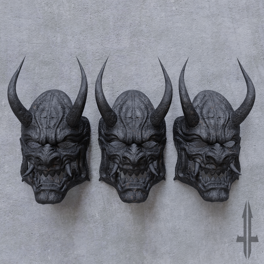 🇯🇵 Máscara de la ira Máscara oni・Archivo STL para Impresión 3D・Cults