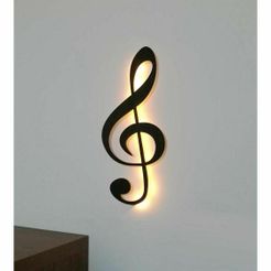 wanddeko-note-mit-led.jpg Fichier STL Notenschlüssel clef Wand Deko・Modèle pour imprimante 3D à télécharger