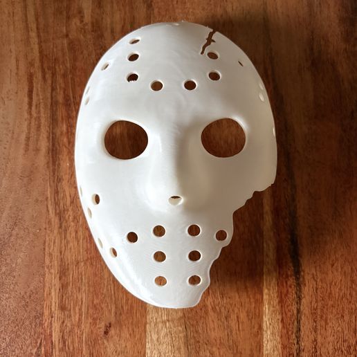 IMG_5722.jpeg 4x JASON (FRIDAY THE 13TH) DAMAGED Mask Set - 3MF + STL - by MANIACMANCAVE3D
