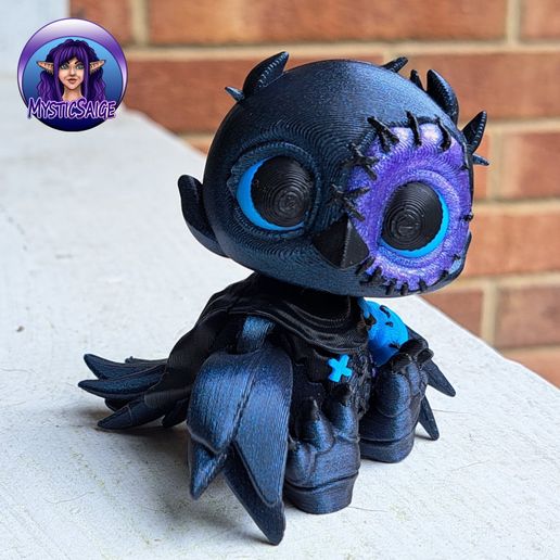 Crowly-5.jpg Crowly - Articulé - Peluche corbeau