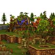 9.jpg MIDDLE AGES MEDIEVAL PEASANT FIELD TOWN TREES HOUSE TERRAIN 3D MODEL